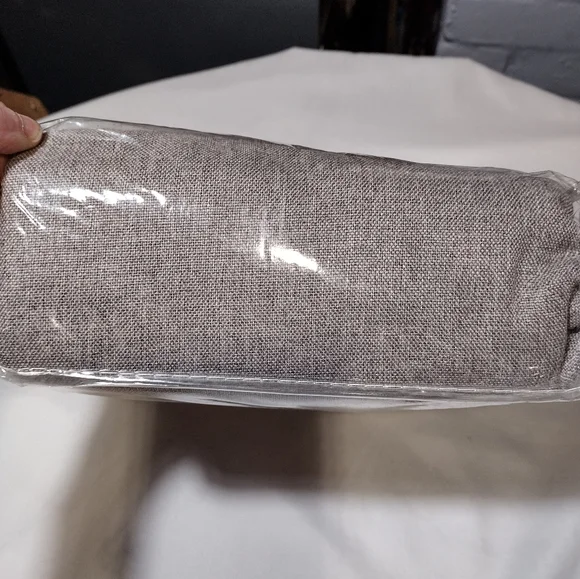 Plow & Hearth Stone Madison Double Layer Blackout Back Tab Pair of Curtains - Picture 3 of 5